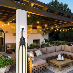 Waterproof Outdoor Light Timer - 24H, 2/4/6/8H Countdown, 3 Outlets