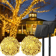 Solar String Lights - 2 Pack, 144 FT, 400 LED, Warm White, Waterproof