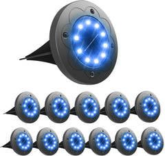 12 Pack Solar LED In-Ground Lights