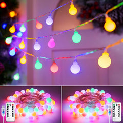 Pastel Globe String Lights with Remote - 46ft Waterproof
