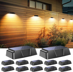 Solar Outdoor Deck Lights, 12 Pack, IP65 Waterproof with RGB Colors