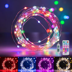 Color Changing Fairy Lights with Remote, 33FT 100 LED USB String Lights