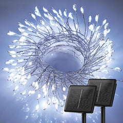 Solar String Lights - 2 Pack, 39.2 FT, 480 LED, Pure White, Waterproof