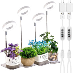 LED Plant Grow Light - 2 Pack, 2-Head, Adjustable Height, Timer