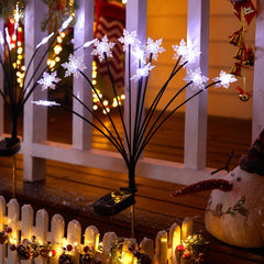 4-Pack Solar Snowflake Pathway Lights, Waterproof, Firefly, Cool White