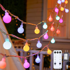 33ft 100 LED Plug In Mini Globe Fairy String Lights for Easter Decor, 8 Modes, Pastel