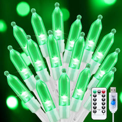 St. Patrick's Day Green String Lights - 39 FT, 100 LED, USB Operated