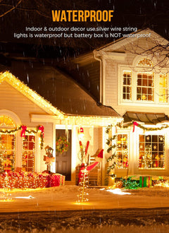 Battery Operated Fairy Lights - 2 Pack, 10 FT, 120 LEDs, Waterproof