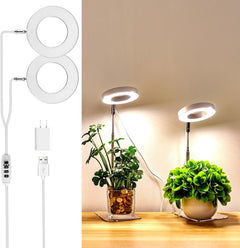 LED Plant Grow Light - 2 Head Adjustable Height Growing Lamp