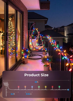 4Pack 156FT 400 LED Solar Christmas Lights Outdoor, Multicolor, 8 Lighting Modes