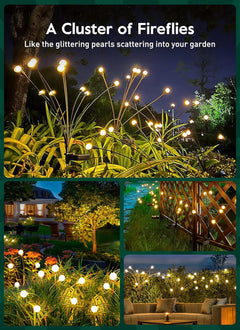 Solar Garden Lights - 4 Pack, 48 LED Firefly Lights
