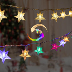 33 ft 100 LED Plug in Stars Fairy String Lights with Remote for Bedroom, Warm White + Multicolor