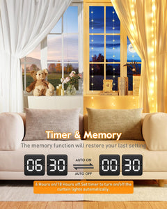 9.8ft Smart Fairy Curtain Lights with APP & Remote Control