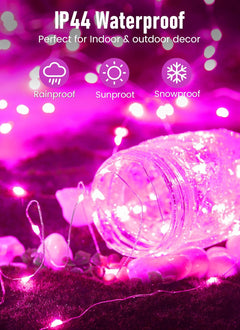 Fairy Lights - 33 FT, 100 LED, Pink, Waterproof, Battery Operated