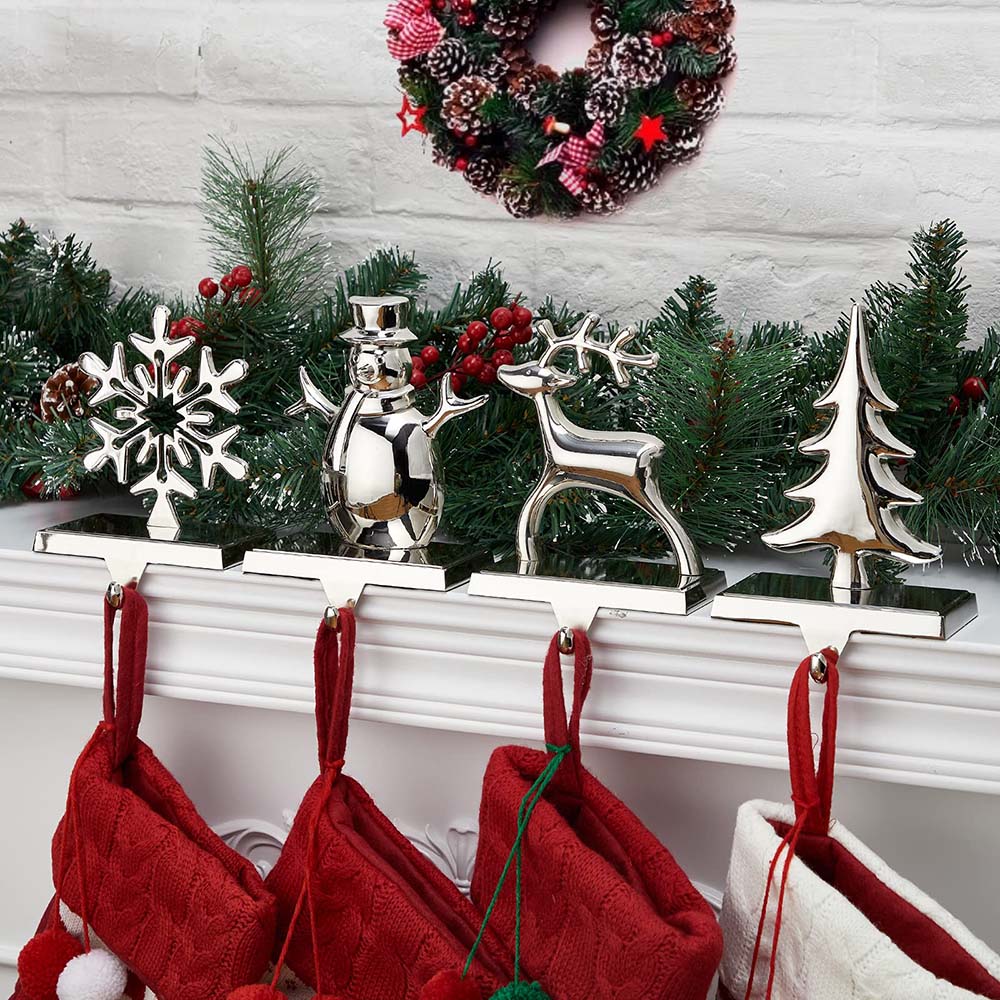 1 x 4 Pack / Reindeer & Snowflake & Snowman & Pine Tree