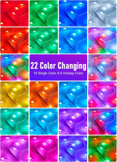 Color Changing String Lights, 66 FT, 200 LED with Remote