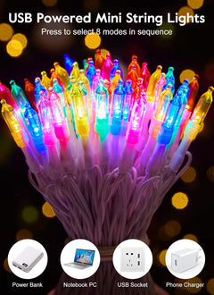Pastel String Lights USB Operated, 39FT 100 LED with Remote & Timer