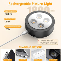 Magnetic Picture Lights - 2/3 Pack, Remote Control, Dimmable