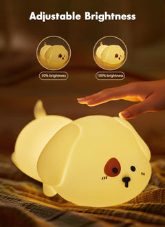 Cute Silicone Puppy Night Light - 7 Colors, Rechargeable