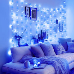 Curtain Lights - 300 LED, Dimmable, Remote & Timer, USB Powered