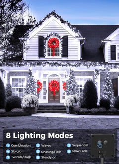 Solar String Lights Outdoor - 40 FT, 100 LED, 8 Modes, Waterproof