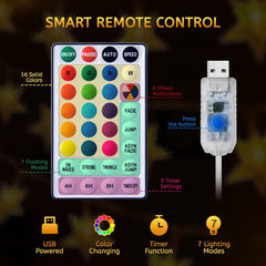 Color Changing Star String Lights - 17 ft 50 LED Fairy Lights