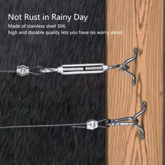 Outdoor String Lights Hanging Kit - 100 FT, Stainless Steel Cable