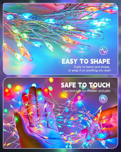 Solar String Lights - 2 Pack, 39.2 FT, 480 LED, Multicolor, Waterproof