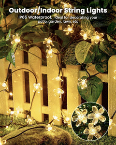 Solar Flower Lights - 60 LED, Waterproof, Christmas