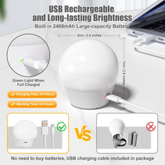 4 Pack E26 Rechargeable Backup Light Bulb with Remote for Sconces Lamps, 3 Color Temperatures