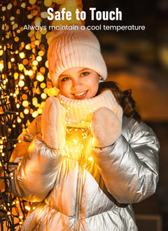 33 ft 100 LED USB Plug in silver wire String Lights with Remote for Home DIY, 8 Modes, Warm White
