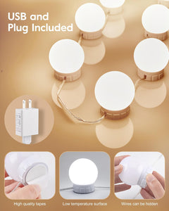 Dimmable Hollywood Makeup Mirror Lights - 14 Bulbs, 22FT Adjustable