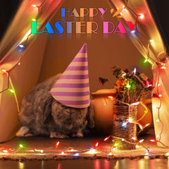 Easter Mini String Lights, 26.5 FT, 100 Count, Plug-in, Multicolored