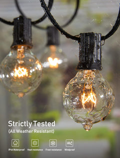 G40 Globe LED Patio Lights - Black, Waterproof