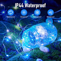 5 Pack 7FT 20 LED String Lights with Timer in Blue White