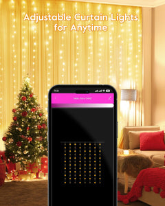 9.8ft Smart Fairy Curtain Lights with APP & Remote Control