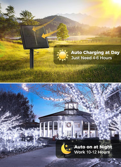 Solar Powered String Lights - 80 FT, 200 LED, 8 Modes, Waterproof