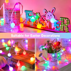 Pastel Globe String Lights with Remote - 46ft Waterproof