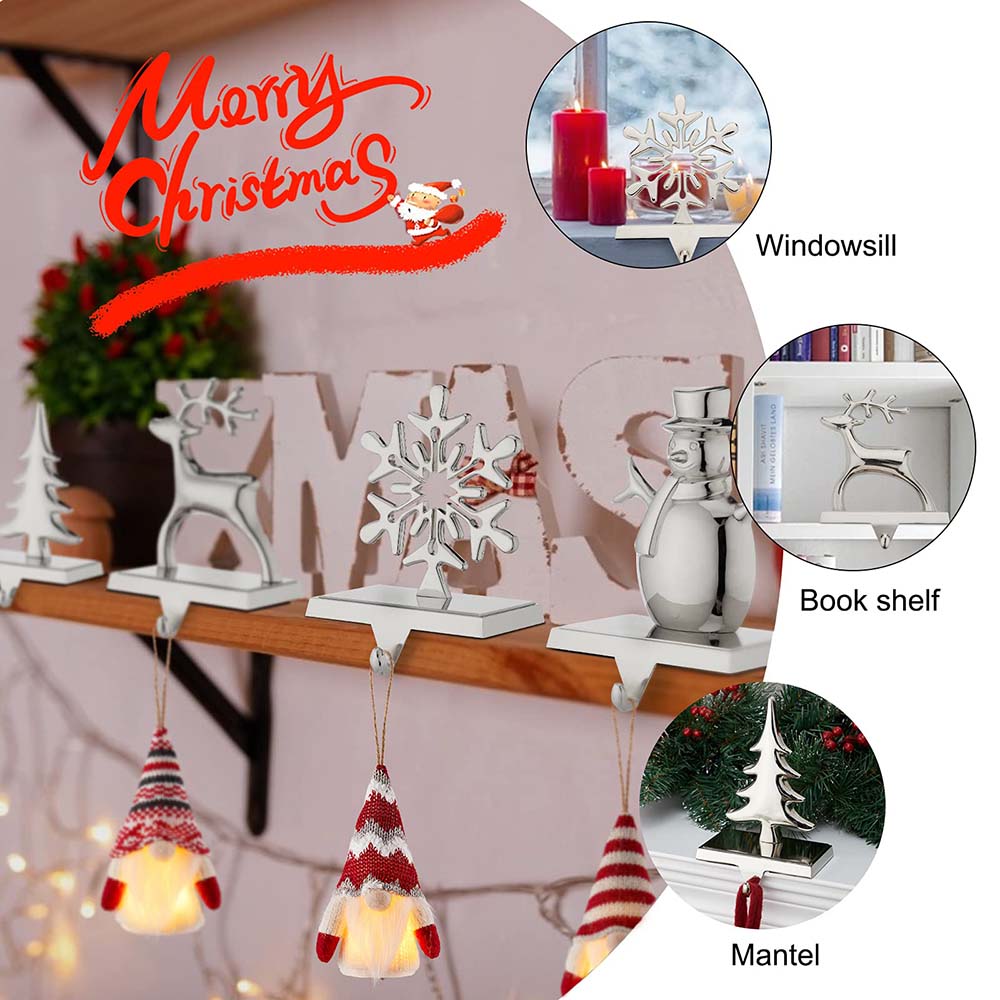 1 x 4 Pack / Reindeer & Snowflake & Snowman & Pine Tree