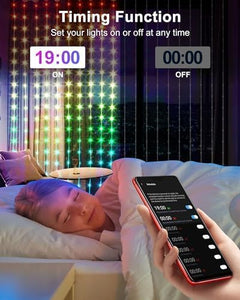 Smart Curtain String Lights - 900 LED App Controlled, DIY Patterns, Music Sync