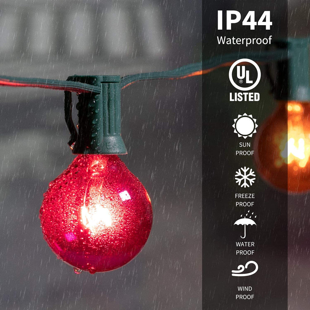 50 Feet / 50 Bulbs / Green Wire