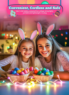 Battery Operated Pastel String Lights, 8ft, 20 LED with Timer