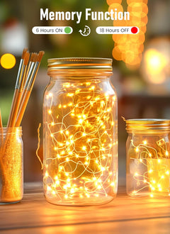 33 ft 100 LED USB Plug in silver wire String Lights with Remote for Home DIY, 8 Modes, Warm White