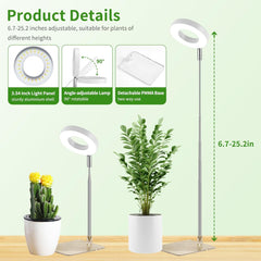 LED Plant Grow Light - 2 Head Adjustable Height Growing Lamp