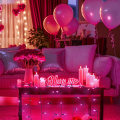 Pink String Lights, 2 Pack 18FT 50 LED Mini Lights with 8 Modes