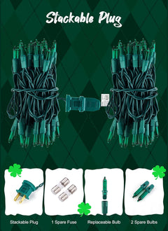 St. Patrick Mini String Lights - 50 Count, 12 FT, Green