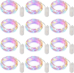 Battery Operated Fairy Lights - 12 Pack, Multi-Color, 7 FT, 20 LED