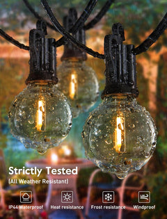 LED Outdoor String Light - 109 Feet with 52 Shatterproof Edison Bulbs