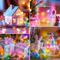 Battery Operated Fairy Lights, 5 Pack, 7 FT, 20 LED with Timer