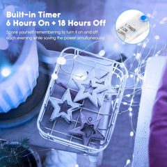 6 Pack Fairy Lights with Timer - 7ft Waterproof String Lights